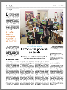 Otroci slike podarili za živali - Večer