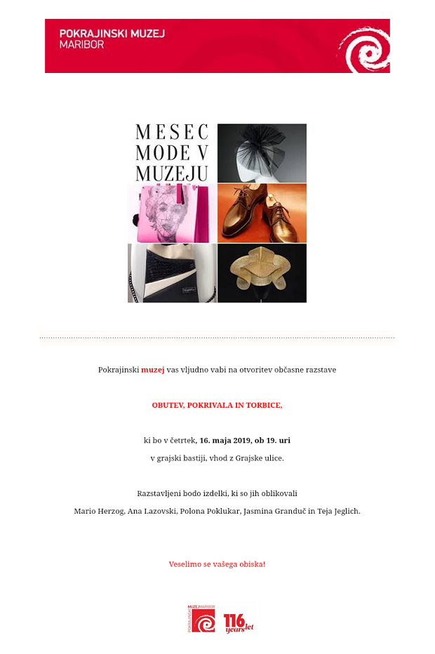 Vabilo Mesec mode v muzeju